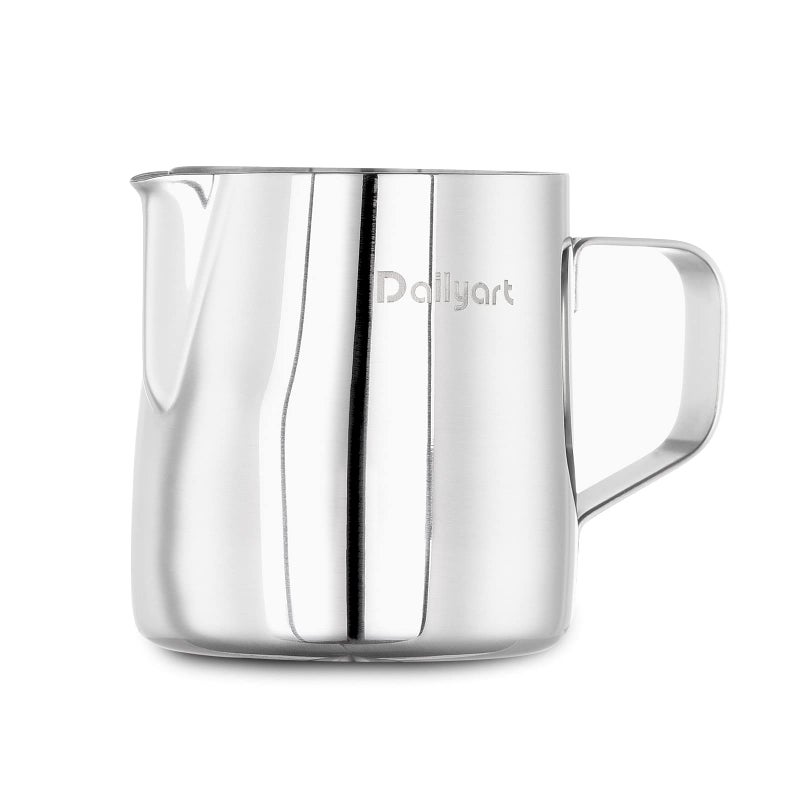 DAILY ART Milk Frothing Pitcher, Dailyart 6.8oz/200ml Milk Frother Cup 304 Stainless Steel Steaming Pitcher With Internal Scale, Espresso Accessories, Frother Pitchers For Espresso Machine Cappuccino Latte Art - Image 1